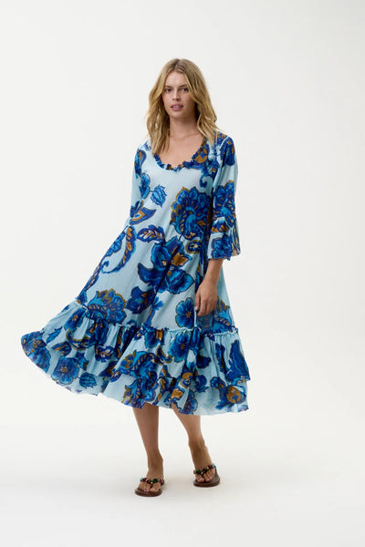 Oneseason - Valentina - Cotton - Lemnos Blue Flower