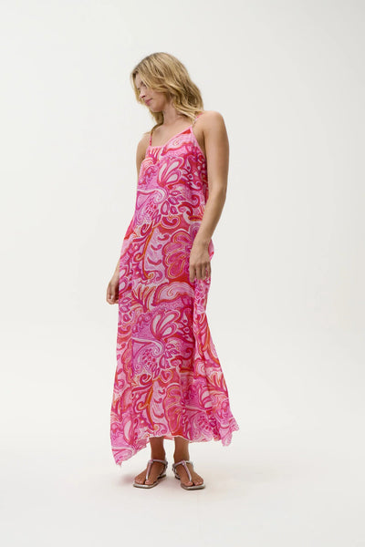 Oneseason - Antoinette Slip Dress - Viscose - Merida Pink Swirl