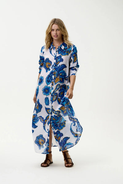 Oneseason - Daisy - Broome Blue Flower - Cotton