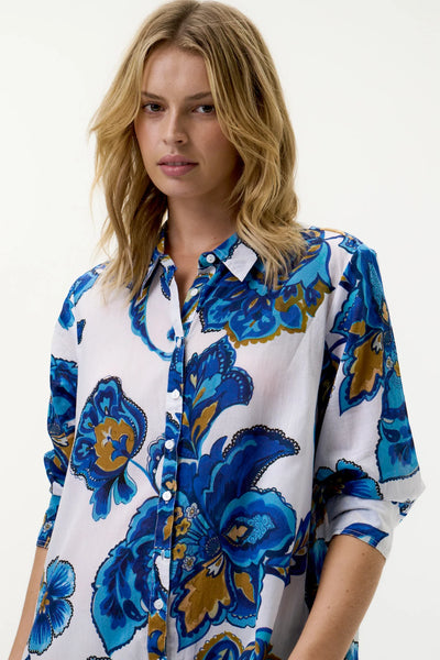 Oneseason - Daisy - Broome Blue Flower - Cotton