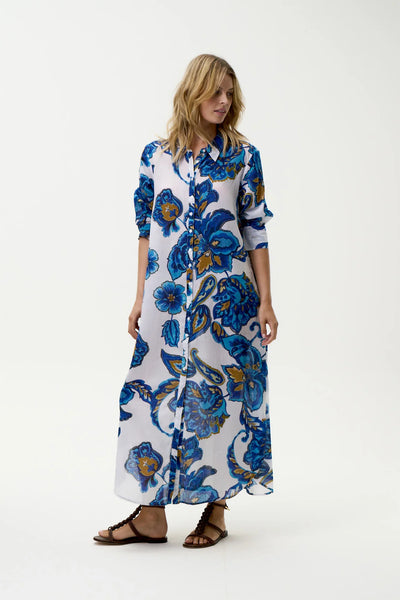 Oneseason - Daisy - Broome Blue Flower - Cotton