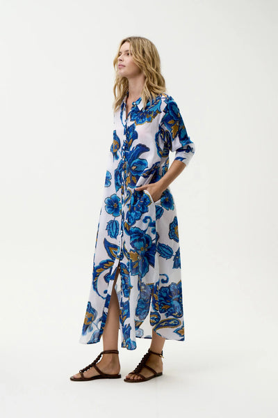 Oneseason - Daisy - Broome Blue Flower - Cotton