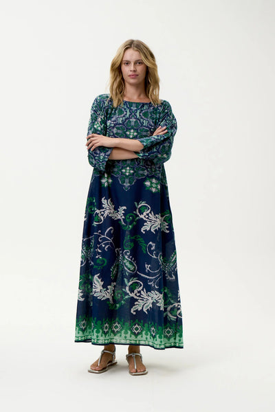 Oneseason - Jackie Print Isola - Sushi Voile - Navy/Green