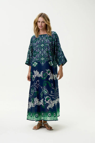Oneseason - Jackie Print Isola - Sushi Voile - Navy/Green