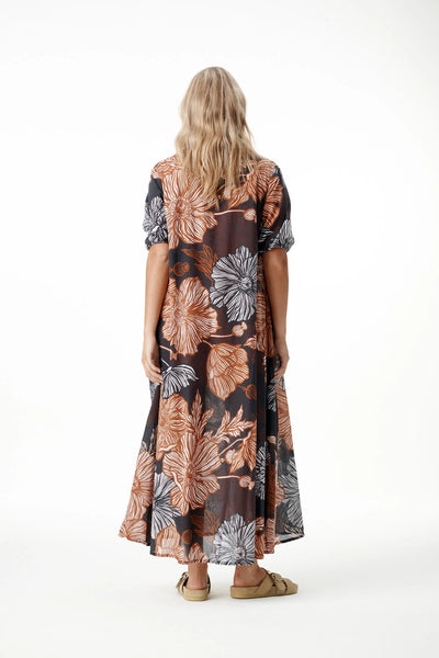 Oneseason - Long Grace Desert Poppy - Cotton - Black/Tan