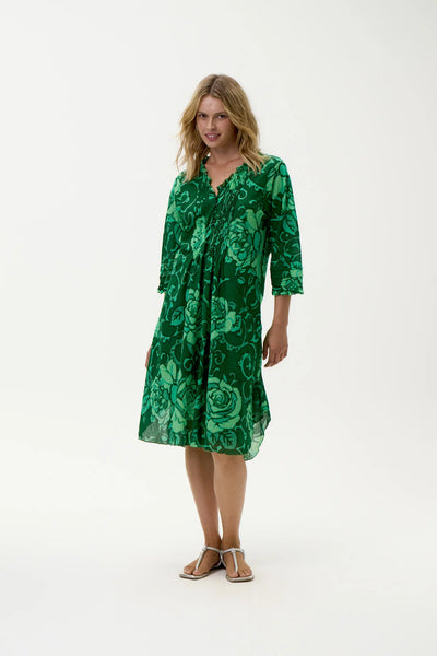 Oneseason - Middy Poppy - Cotton - Emerald Coast Green