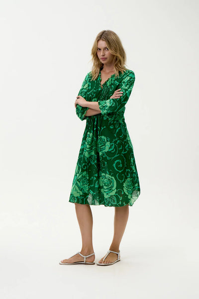 Oneseason - Middy Poppy - Cotton - Emerald Coast Green