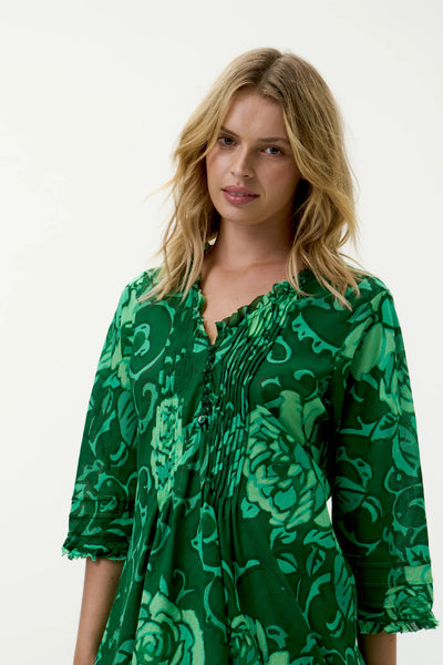 Oneseason - Middy Poppy - Cotton - Emerald Coast Green