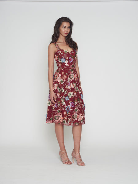 Romance - Wild Flower Dress - Wine