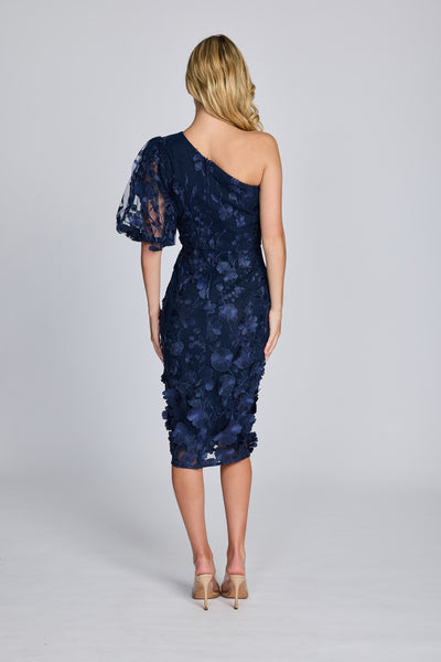 Romance - Blake One Sleeve Dress - Navy Flower