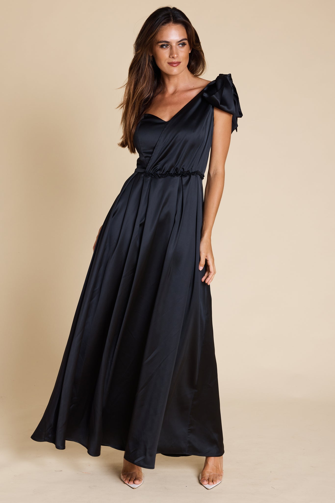 Romance - Isabelle Bow Maxi Dress - Black