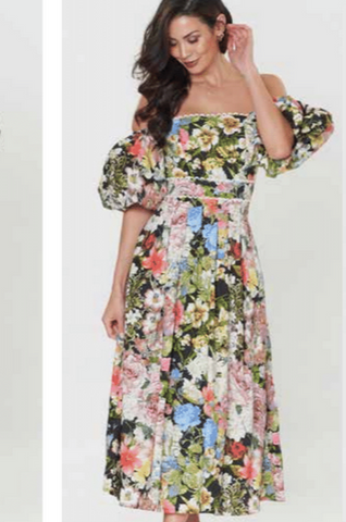 Honey & Beau - Romantic Flower Maxi Dress - Print