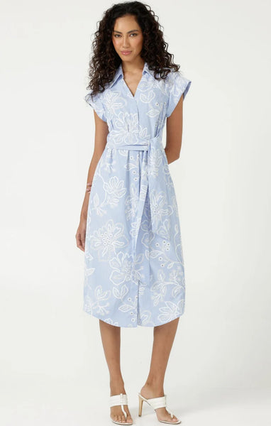 Sacha Drake - Aliki Shirtmaker Dress - Blue Stripe Floral