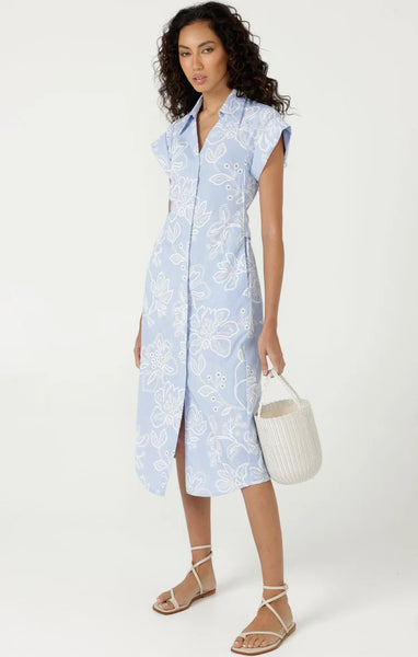 Sacha Drake - Aliki Shirtmaker Dress - Blue Stripe Floral
