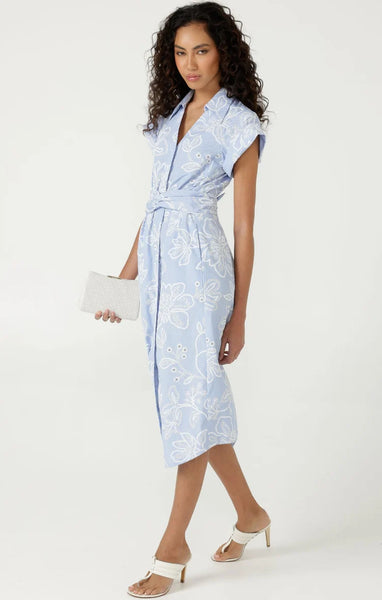 Sacha Drake - Aliki Shirtmaker Dress - Blue Stripe Floral