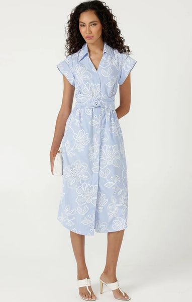 Sacha Drake - Aliki Shirtmaker Dress - Blue Stripe Floral