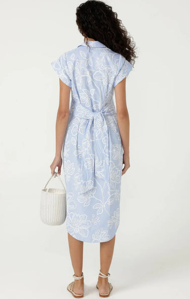 Sacha Drake - Aliki Shirtmaker Dress - Blue Stripe Floral