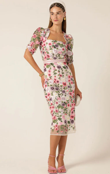 Sacha Drake - Alyssium Midi Dress - Pink Lilac Floral