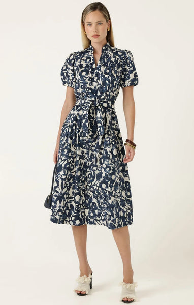 Sacha Drake - Bateau Shirtmaker Dress - Navy Ecru