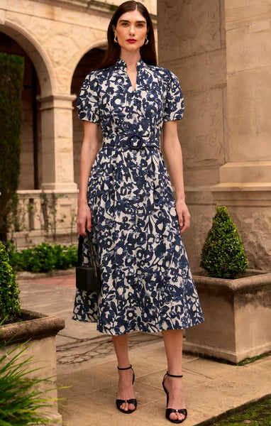 Sacha Drake - Bateau Shirtmaker Dress - Navy Ecru