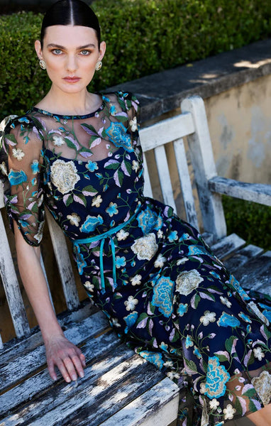 Sacha Drake - Cardelina Dress  - Navy Aqua