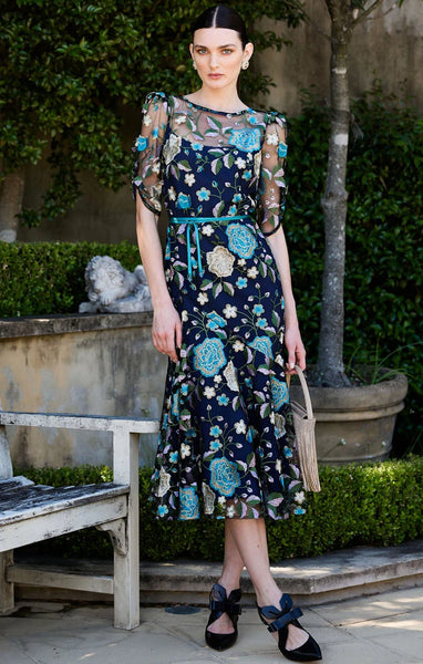 Sacha Drake - Cardelina Dress  - Navy Aqua