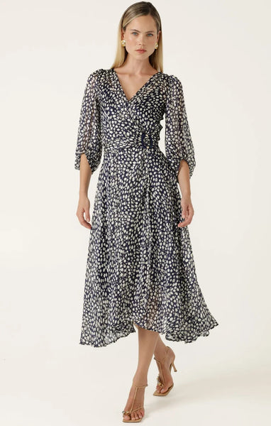 Sacha Drake - Cloudland Wrap Dress - Navy White Spot