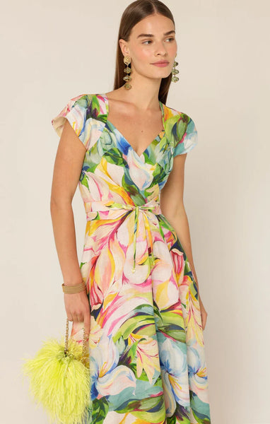 Sacha Drake - Dahlia Midi Dress - Watercolour Floral