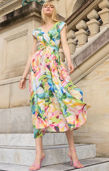 Sacha Drake - Dahlia Midi Dress - Watercolour Floral