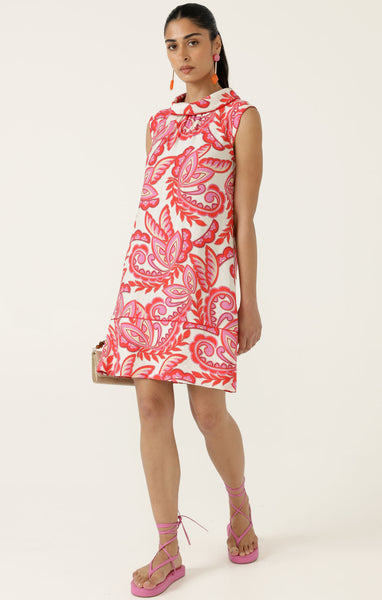 Sacha Drake - Danae Shift Dress - Pink Red Cream