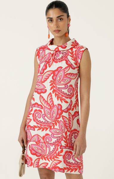 Sacha Drake - Danae Shift Dress - Pink Red Cream