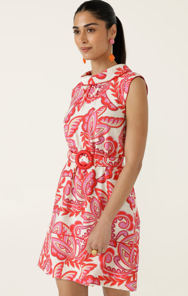 Sacha Drake - Danae Shift Dress - Pink Red Cream