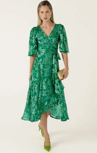 Sacha Drake - Garden Maze Wrap Dress - Green Aqua Floral