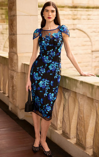 Sacha Drake - Garnier Dress - Sapphire Aqua Rose