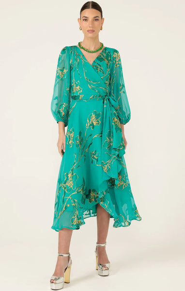 Sacha Drake - Lorelei Wrap Dress - Jade Gold Floral