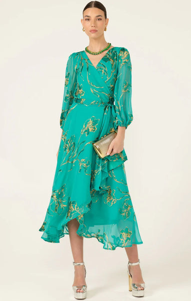 Sacha Drake - Lorelei Wrap Dress - Jade Gold Floral