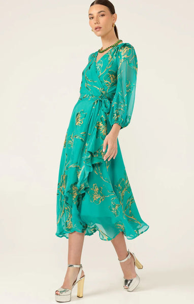 Sacha Drake - Lorelei Wrap Dress - Jade Gold Floral