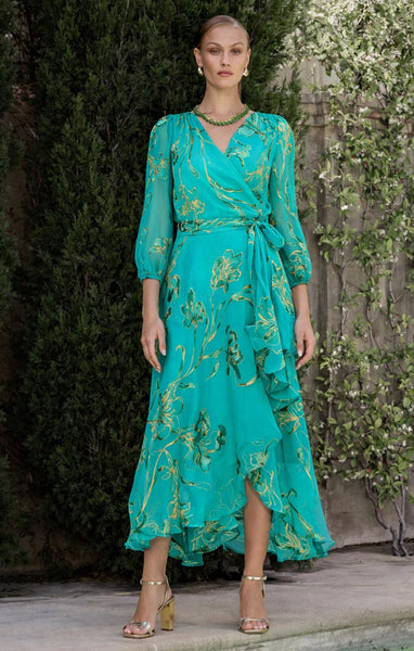 Sacha Drake - Lorelei Wrap Dress - Jade Gold Floral