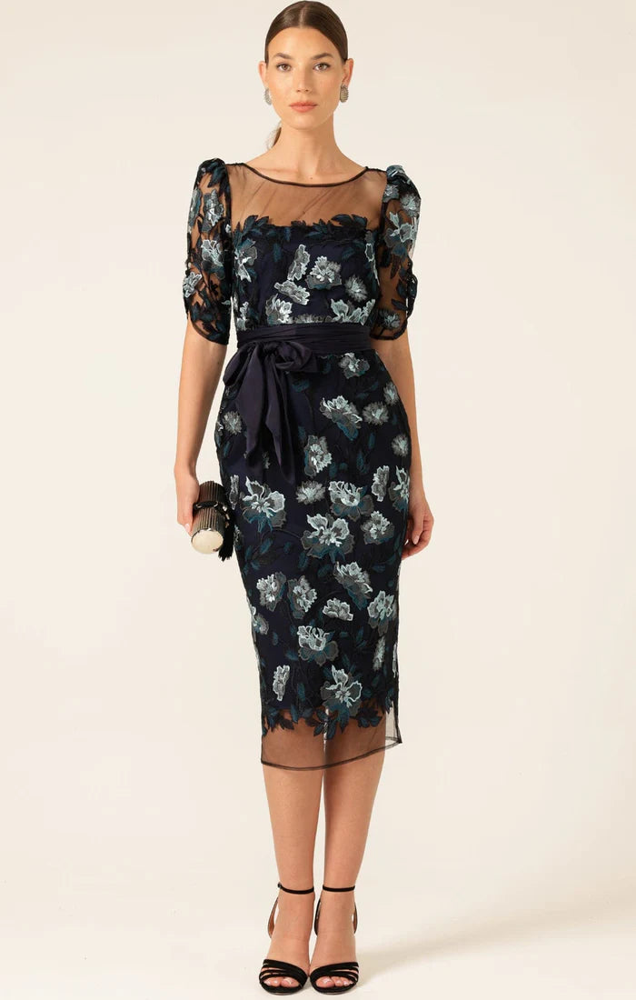 Sacha Drake - Portal Palace Dress - Midnight Teal Aqua Lace