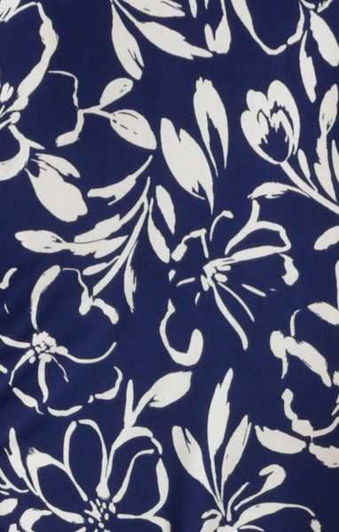 Sacha Drake - Reverse Wrap Midi Dress - Navy White Floral