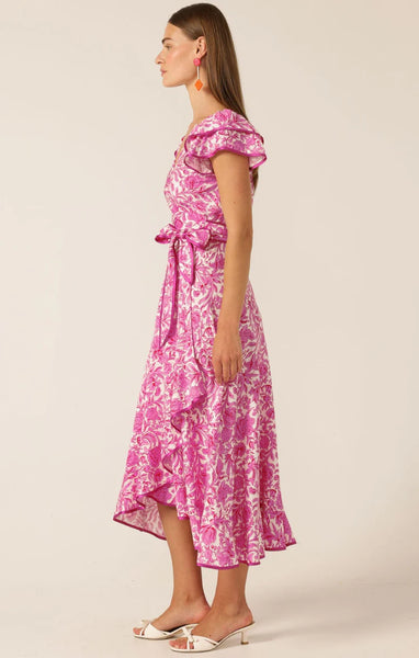 Sacha Drake - Sara Ruffle Wrap Dress - Pink Floral