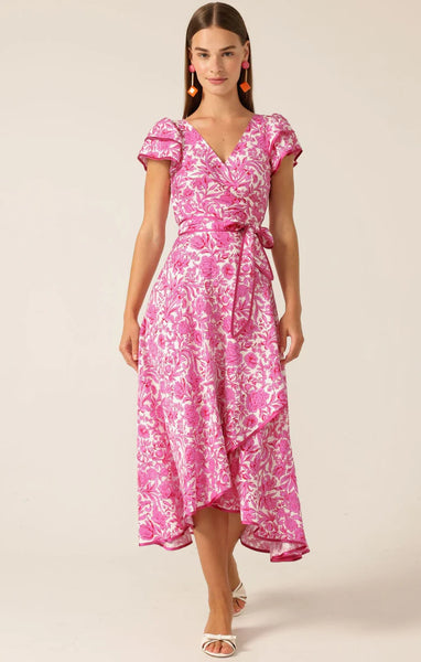 Sacha Drake - Sara Ruffle Wrap Dress - Pink Floral
