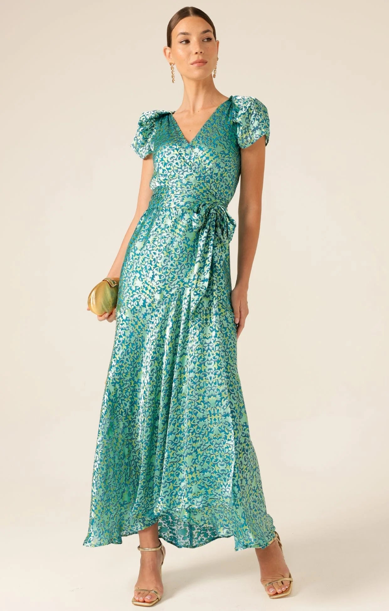 Sacha Drake - Siren Sea Maxi Wrap Dress - Aqua Turquoise