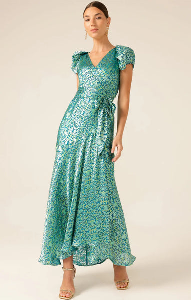 Sacha Drake - Siren Sea Maxi Wrap Dress - Aqua Turquoise