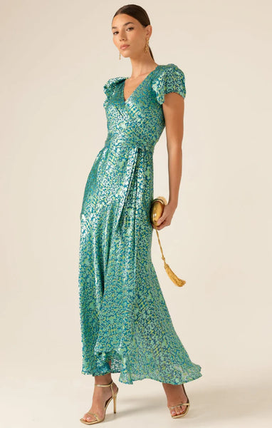 Sacha Drake - Siren Sea Maxi Wrap Dress - Aqua Turquoise