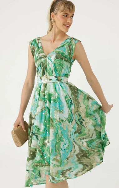 Sacha Drake - Stefania Midi Dress - Turquoise Gold