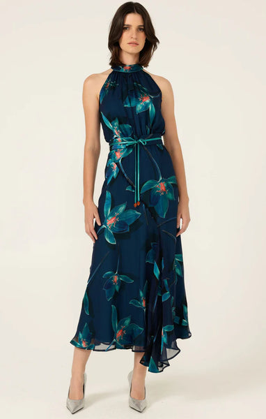 Sacha Drake - Topaz Testimony Midi Dress - Teal Coral Flower