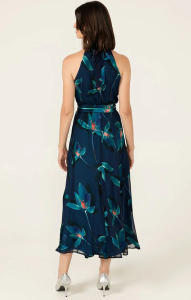 Sacha Drake - Topaz Testimony Midi Dress - Teal Coral Flower