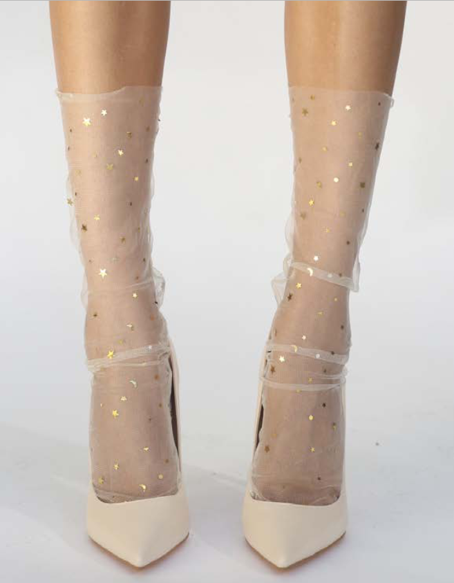 Tulle socks with heels top