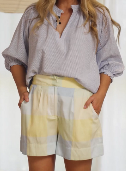 Binny - SAMUELS GORGE - Pastel Check - Cotton sateen shorts
